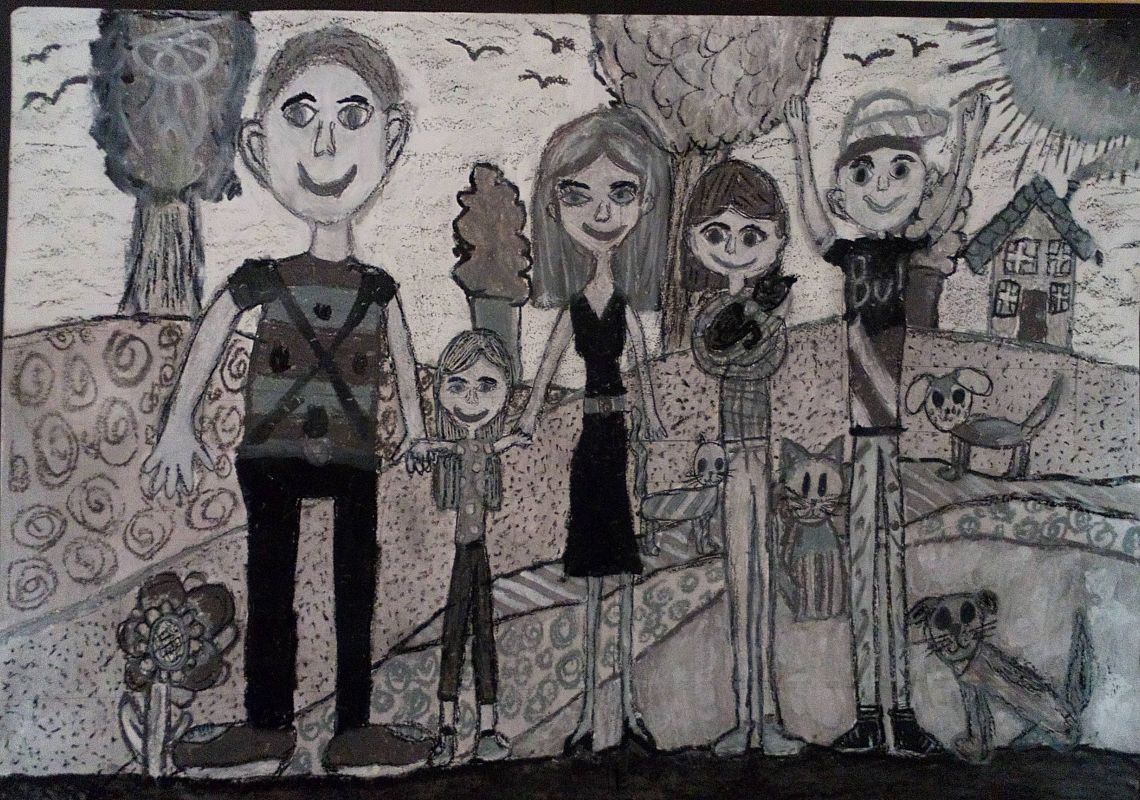 WYRÓŻNIENIE HONOROWE w 17. Ogólnopolskim Konkursie Plastycznym "Portret rodzinny w szarościach” grafika