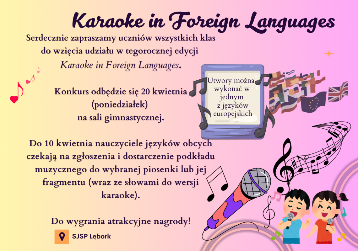 Karaoke in Foreign Languages - zgłoś się do konkursu grafika