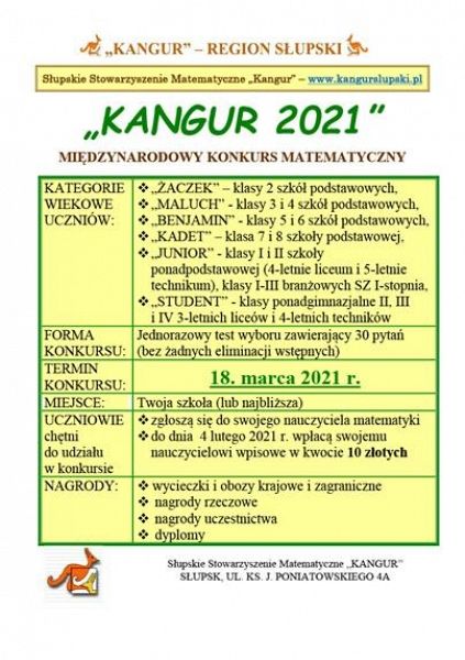  Grafika #0: KANGUR MATEMATYCZNY 2021 grafika