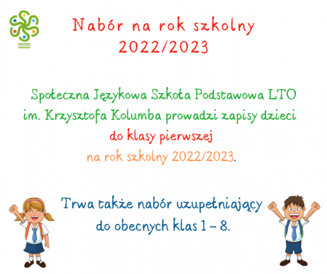 Nabór na rok szkolny 2022/2023 
