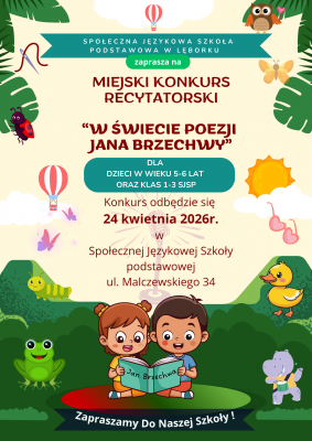Zapraszamy do udziału w Miejskim Konkursie Recytatorskim!