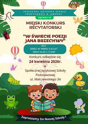 Zapraszamy do udziału w Miejskim Konkursie Recytatorskim!