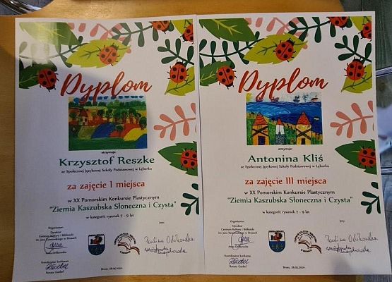 Nagrody w XX Pomorskim Konkursie Plastycznym ,,Ziemia Kaszubska Słoneczna i Czysta" grafika