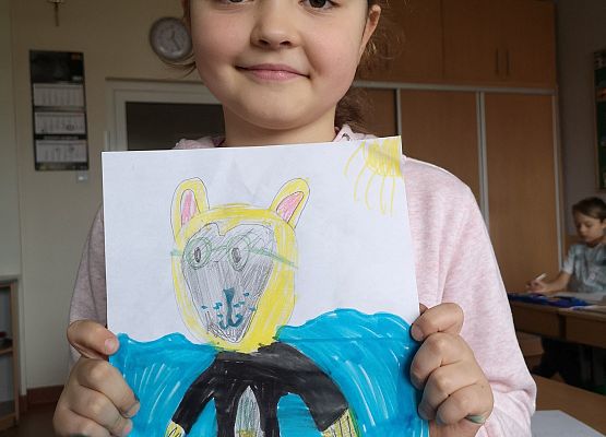 Nasz przyjaciel Miś oczami uczniów klasy 2a grafika