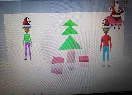 Kartki świąteczne trzecioklasistów tworzone w programie Paint 3D grafika