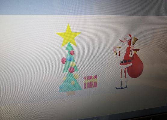 Kartki świąteczne trzecioklasistów tworzone w programie Paint 3D grafika