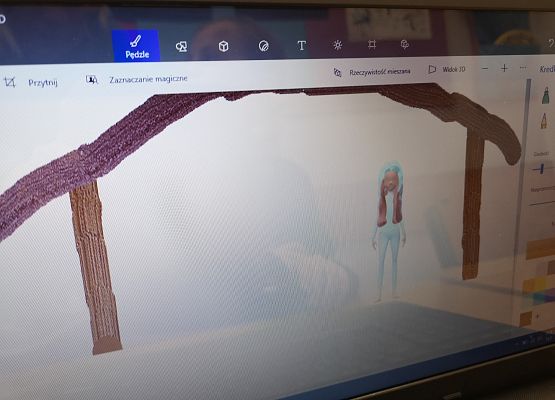 Kartki świąteczne trzecioklasistów tworzone w programie Paint 3D grafika