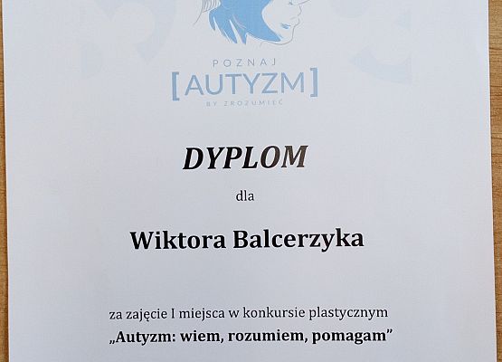 "Autyzm - wiem, rozumiem, pomagam" grafika