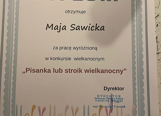 Nagrody w Powiatowym Konkursie Plastycznym „Pisanka lub stroik wielkanocny” grafika