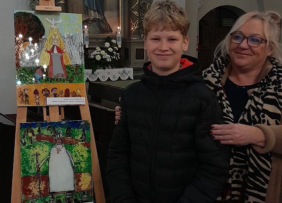 Nagrody w Powiatowym Konkursie Plastycznym "Jan Paweł II – Blask prawdy" grafika