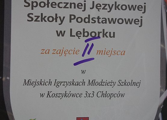 Tytuł wicemistrza Lęborka dla naszej koszykarskiej drużyny chłopców  grafika