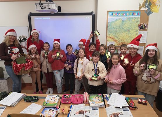 Mikołajki w klasie 3a grafika