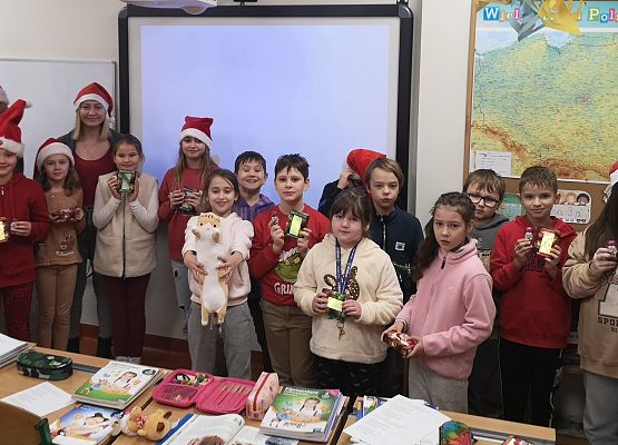 Mikołajki w klasie 3a grafika