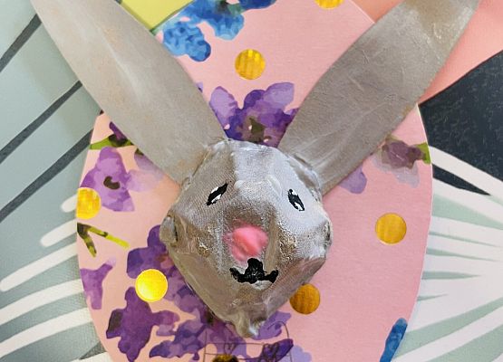 Portrety zajączków w wykonaniu Złotych Rączek. grafika