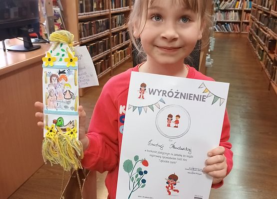WYRÓŻNIENIE w Konkursie Plastycznym "Zakładka do książki" grafika