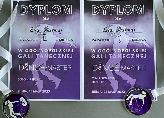 Uczennica klasy V na podium grafika