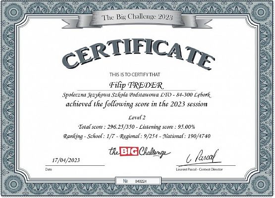 THE BIG CHALLENGE  2023 - Final Results  grafika