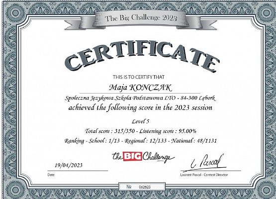 THE BIG CHALLENGE  2023 - Final Results  grafika