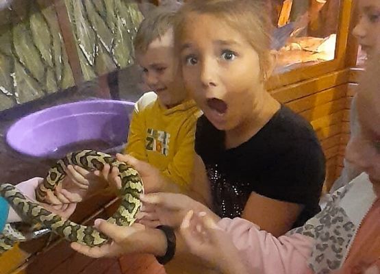 Uczniowie klasy I a i I b,w ramach realizacji języka kaszubskiego,wybrali się do Parku Edukacyjnego ,,Egzotyczne Kaszuby" w Tuchlinie grafika