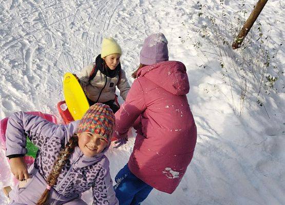 Zabawy na śniegu grafika