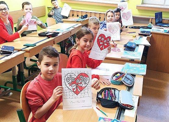 Valentine's Day w klasach pierwszych grafika