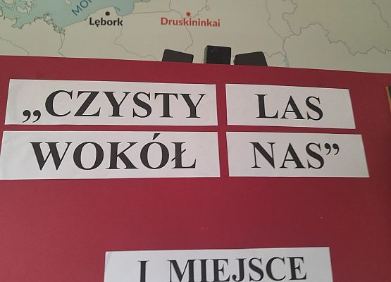 Sukces w Powiatowym Konkursie Plastycznym "Czysty łaś wokół nas" grafika