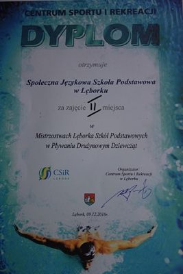  Grafika #11: Mistrzostwa Lęborka Szkół Podstawowych w Pływaniu Drużynowym Dziewcząt i Chłopców i Finał Powiatowy XLV Igrzysk Młodzieży Szkolnej Województwa Pomorskiego 2016/2017 grafika