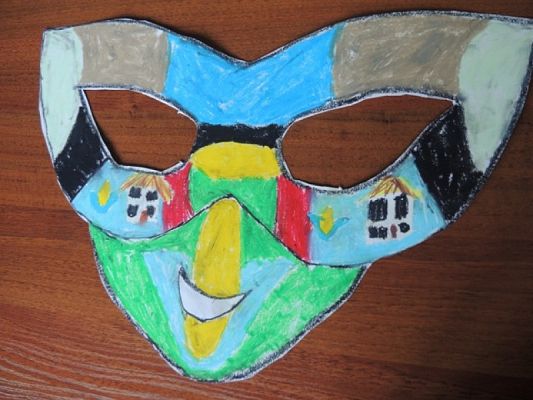  Grafika #12: WYRÓŻNIENIA W POWIATOWYM KONKURSIE PLASTYCZNYM ,,KASZUBSKA MASKA JASEŁKOWA grafika