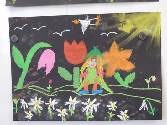  Grafika #2: ,,Wiosna – druk szablonowy grafika