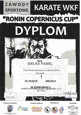  Grafika #2: Zawody Sportowe Karate WKF  Ronin Copernicus Cup grafika