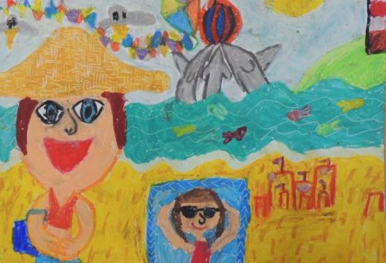  Grafika #7: NAGRODA GŁÓWNA w Międzyszkolnym Konkursie Plastycznym ,,Pocztówka z wakacji grafika