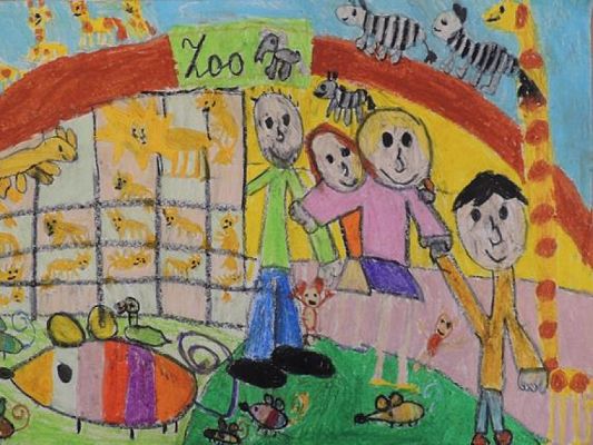  Grafika #8: NAGRODA GŁÓWNA w Międzyszkolnym Konkursie Plastycznym ,,Pocztówka z wakacji grafika