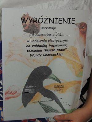  Grafika #7: WYRÓŻNIENIA w Miejskim Konkursie Plastycznym ,,Zakładka do książki grafika