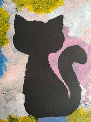 Dzień Kota w klasie 1b - prace plastyczne grafika