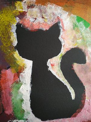 Dzień Kota w klasie 1b - prace plastyczne grafika