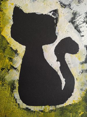 Dzień Kota w klasie 1b - prace plastyczne grafika