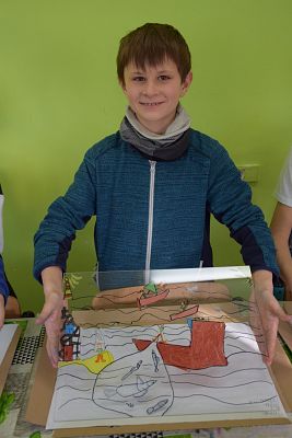 ,,Na szkle malowane” – warsztaty kaszubskie klas trzecich grafika