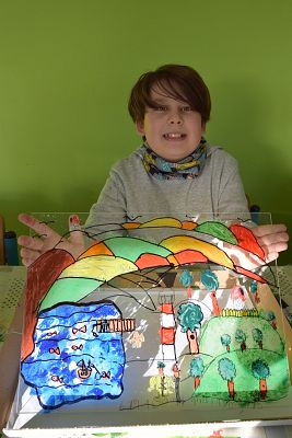 ,,Na szkle malowane” – warsztaty kaszubskie klas trzecich grafika