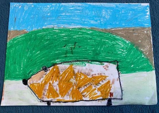  Grafika #3: Pastelowe jeże klasy 1b wykonane podczas lekcji online grafika