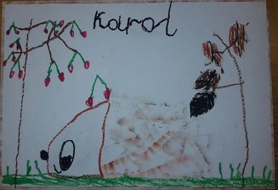  Grafika #4: Pastelowe jeże klasy 1b wykonane podczas lekcji online grafika