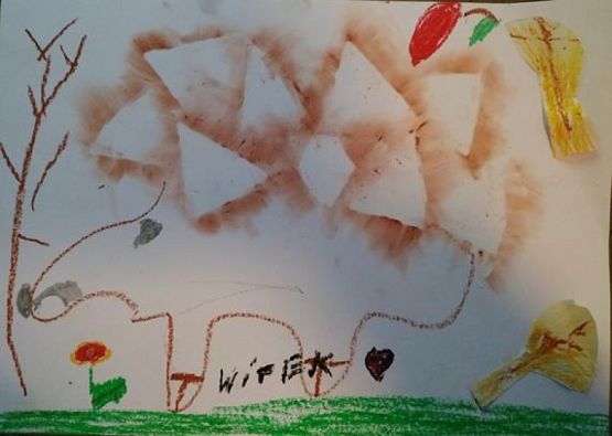  Grafika #8: Pastelowe jeże klasy 1b wykonane podczas lekcji online grafika