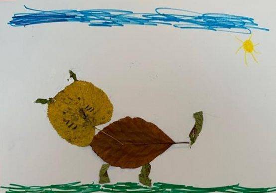  Grafika #0: Jesienne zwierzaki cudaki z liści w wykonaniu uczniów klasy 1b grafika