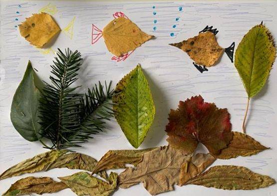 Grafika #3: Jesienne zwierzaki cudaki z liści w wykonaniu uczniów klasy 1b grafika