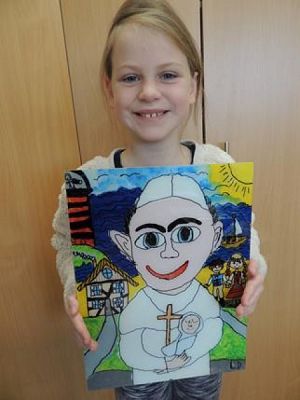  Grafika #6: NAGRODY w Powiatowym Konkursie Plastycznym ,,Jan Paweł II – Totus Tuus grafika