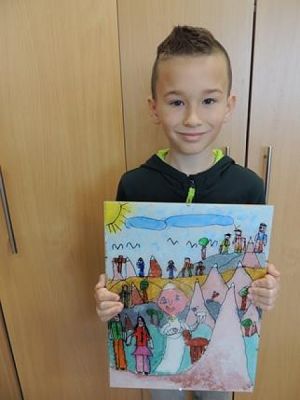  Grafika #8: NAGRODY w Powiatowym Konkursie Plastycznym ,,Jan Paweł II – Totus Tuus grafika