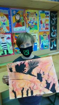  Grafika #19: ,,Tajemnicze drzewa – kółko plastyczne kl.2-3 grafika