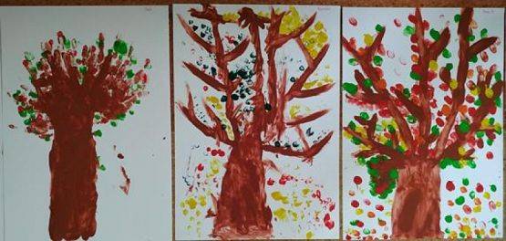  Grafika #10: Jesienne drzewa palcami malowane - kl. Ia grafika