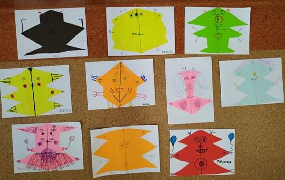  Grafika #12: Symetryczne stworki w wykonaniu uczniów klasy Ia grafika