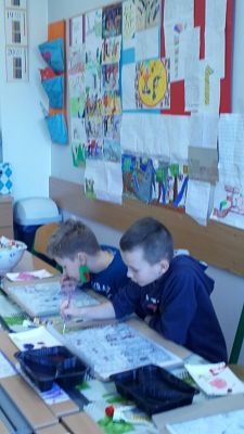 "Folklor Kaszubski" na szkle malowany grafika