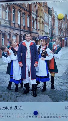 "Folklor Kaszubski" na szkle malowany grafika